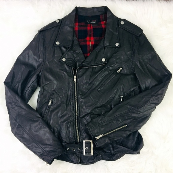 Zara Other - Zara Man Faux Leather Bomber Moto Jacket Brown